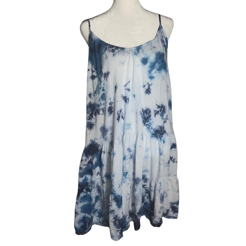 Raviya Blue and White Tie-Dye Mini Dress